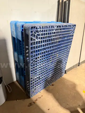 Lot of 3 Blue Plastic Pallets