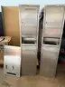 Lot of 2 Recessed C-Fold Commercial Paper Towel Dispenser/Waste Receptacle & 1 Feminine Hygiene Product Dispenser
