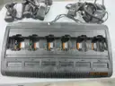 Lot of 6 VHF Motorola HT 1250 Radios/Batteries - includes 6 Bank Charging Station
