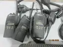 Lot of 6 VHF Motorola HT 1250 Radios/Batteries - includes 6 Bank Charging Station