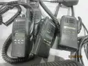 Lot of 6 VHF Motorola HT 1250 Radios/Batteries - includes 6 Bank Charging Station