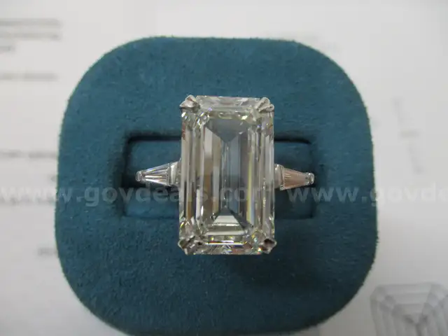 Platinum Ring with 10.05 carat Emerald Cut Lab Grown Diamond  w/IGI Report Size 6.5