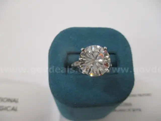 Platinum Ring with 5.70carat Round Brilliant Lab Diamond w/IGI Report Size 6