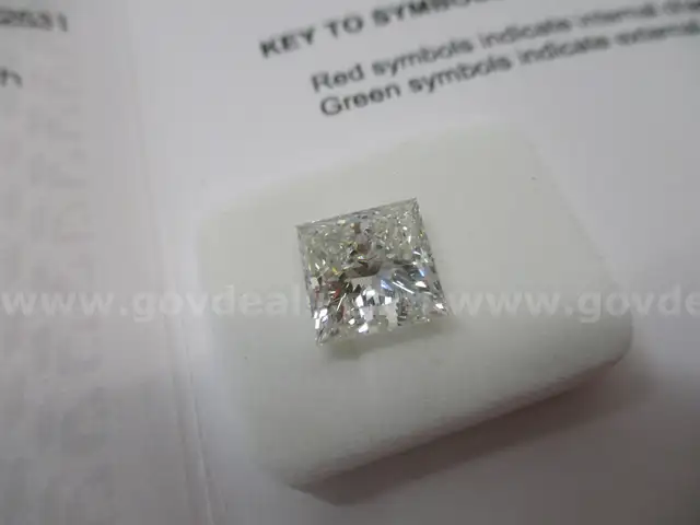 3.37 carat Princess Cut Lab Grown Diamond w/IGI Report