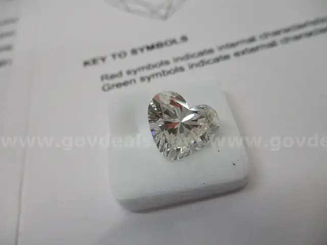 3.70 carat Heart Brilliant cut Lab Grown Diamond w/IGI Report