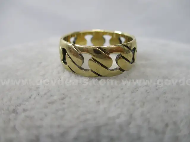 14k Cuban Link Style Wedding Band 5.1g Size 8