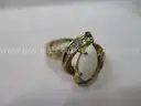 10k YG White Opal Diamond Ring 2.2g Size 7