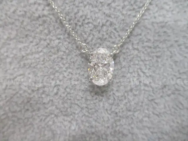 Platinum Oval Lab Grown Diamond Pendant, IGI Certified