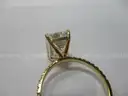 18k YG Ring w/ 5.02 Carat Emerald Cut Brilliant Lab Grown Diamond with IGI Report