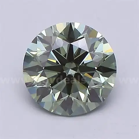 2.00 carat Fancy Vivid Green Round Brilliant Lab Grown Diamond with IGI Report
