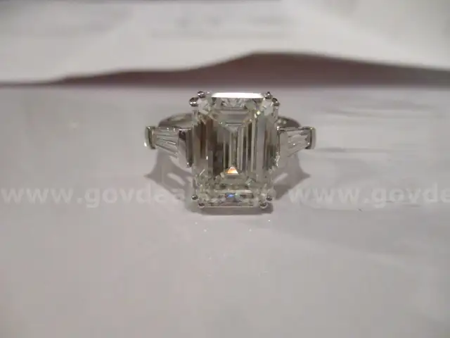 Platinum Ring w/ 6.01 Carat Emerald Cut Lab-Grown Diamond W/ IGI Report