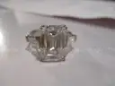 Platinum Ring w/ 6.01 Carat Emerald Cut Lab-Grown Diamond W/ IGI Report