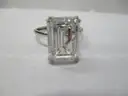 5.90 carat Emerald Cut Lab Grown Diamond On Platinum Setting Size 6.5
