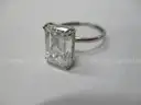 5.90 carat Emerald Cut Lab Grown Diamond On Platinum Setting Size 6.5