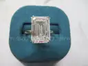 5.90 carat Emerald Cut Lab Grown Diamond On Platinum Setting Size 6.5