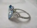 Platinum Ring w/ 5.04 carat Pear Cut Fancy Vivid Blue Brilliant Lab Diamond