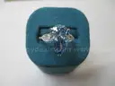 Platinum Ring w/ 5.04 carat Pear Cut Fancy Vivid Blue Brilliant Lab Diamond