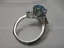 Platinum Ring w/ 5.04 carat Pear Cut Fancy Vivid Blue Brilliant Lab Diamond
