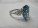 Platinum Ring w/ 5.04 carat Pear Cut Fancy Vivid Blue Brilliant Lab Diamond