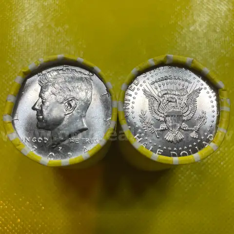 LOT#71 (2) 2024P UNCIRCULATED NEW KENNEDY HALF DOLLAR $10 BANK ROLLS FREE SHIPPING (USA ONLY)