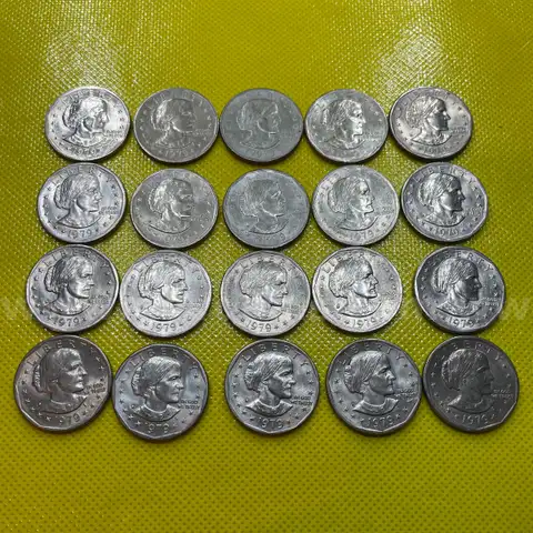 (20) ASSORTED DATE SUSAN B ANTHONY CIRCULATED CLAD DOLLAR COINS FAST FREE SHIPPING (USA ONLY)