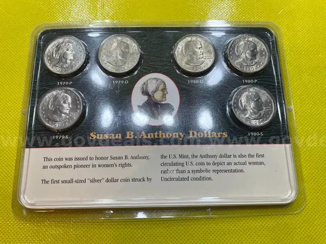 UNCIRCULATED 1979 PDS &#x26; 1980 PDS SUSAN B ANTHONY LITTLETON $1 COIN COLLECTION SET FREE SHIPPING (USA ONLY)