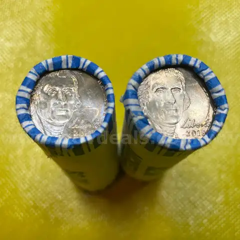 2017-P &#x26; 2018-P $2 UNCIRCULATED JEFFERSON NICKLE ROLLS (NICELY TONED) FREE SHIPPING (USA ONLY)