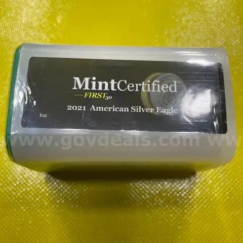 2021 AMERICAN SILVER EAGLE SEALED (20) COIN ROLL MINT CERTIFIED FIRST 30 SD BULLION