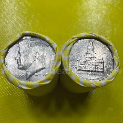 (2) UNSEARCHED $10 BANK ROLLS KENNEDY HALF DOLLARS FREE SHIPPING (USA ONLY) L2