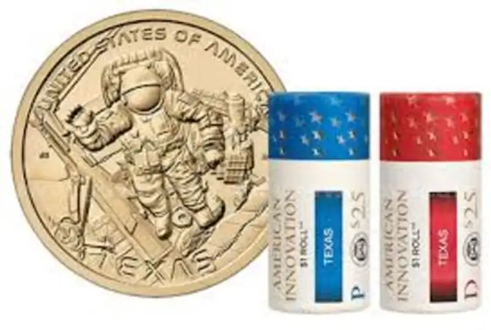 NEW SEALED 2025 P&#x26;D AMERICAN INNOVATION TEXAS DOLLAR 2 ROLL SET FREE SHIPPING (USA ONLY)