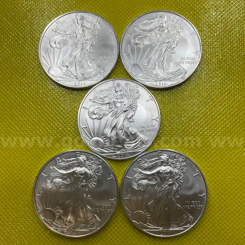 (5) 2011 GENUINE AMERICAN SILVER EAGLE 1OZ ASE DOLLARS FRESH FROM ESTATE SALE FREE SHIPPING (USA ONLY)