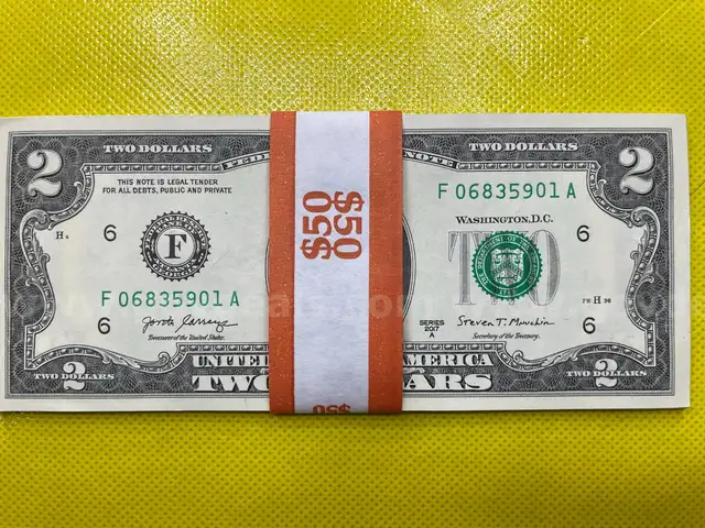 (25) CRISP 2017A UNCIRCULATED $2 DOLLAR BILLS IN SEQUENTIAL ORDER FREE SHIPPING (USA ONLY) L1