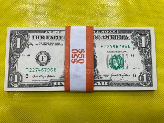 (50) CRISP 2021 UNCIRCULATED $1 DOLLAR BILLS IN SEQUENTIAL ORDER FREE SHIPPING (USA ONLY) L2