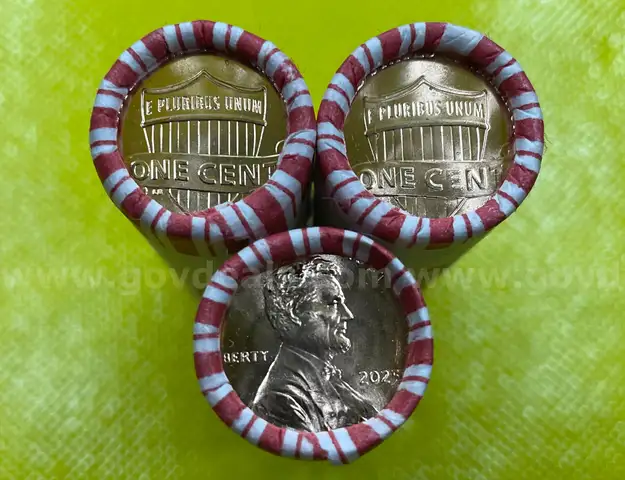 LAST YEAR !! 2025 P LINCOLN CENTS PENNIES FULL 3 (50) ROLL SET UNCIRCULATED FREE SHIPPING (USA ONLY)