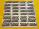 2013 $2 BILL GENUINE UNCUT 32 NOTE SHEET FORT WORTH TEXAS UNCIRCULATED FREE SHIPPING (USA ONLY)
