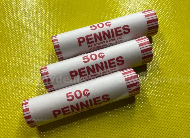 LAST YEAR !! 2025 P LINCOLN CENTS PENNIES FULL 3 (50) ROLL SET UNCIRCULATED FREE SHIPPING (USA ONLY)