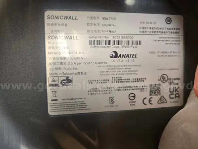 Sonicwall Firewall NSa 2700