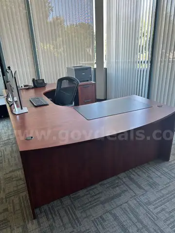 Office Desk and Matching Shelf (Lot of 2 Pieces)