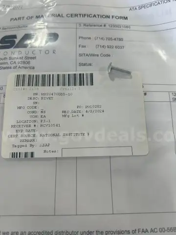 RIVET, SOLID UNIVERSAL HEAD, 2024-T4