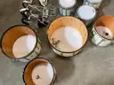 Assorted Yamaha Drums, Pearl Drums and Carriers