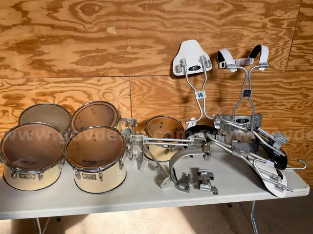 Assorted Pearl Drums and Assorted Carriers