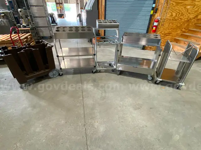Silverware and Tray Storage Carts (Lot of 5)
