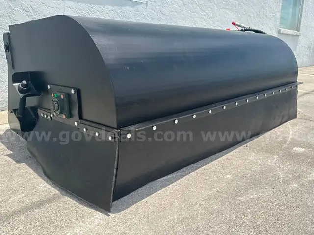 CMA Skid Steer Box Broom Sweeper 84&#x22; HD Attachment Broom Bucket Poly Wire Brush