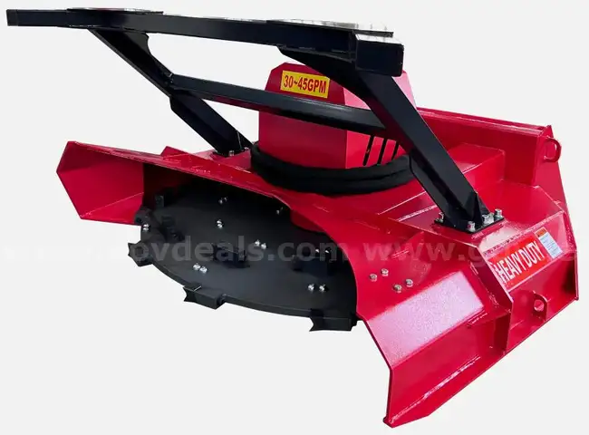 Raytree Forestry Disc Mulcher Shredder Heavy Duty Skid Steer Attachment High Flow