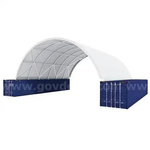 Unused 40&#x27;x40&#x27;x15&#x27; Shipping Container Conex Fabric Storage Shelter 17.5 oz PVC cover