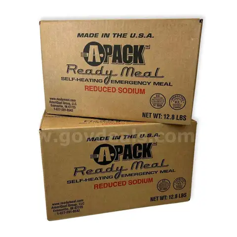48 cases of Apack Meals Ready to Eat,  MRE
