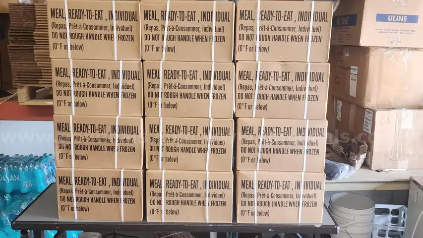 12 cases of military meals ready to eat MRE