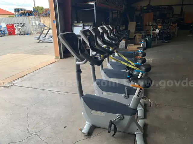 Lot of (6) Precor Uupright exercise bikes