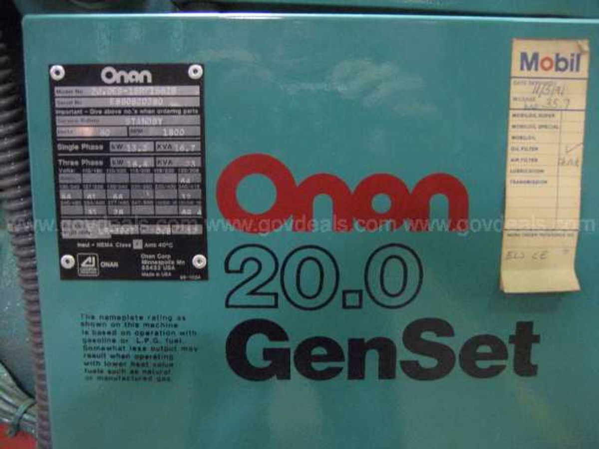 Onan 20k Generator 