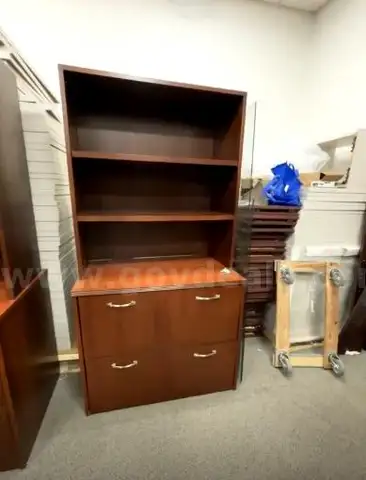 cherry wood 2-drawer lateral file cabinet